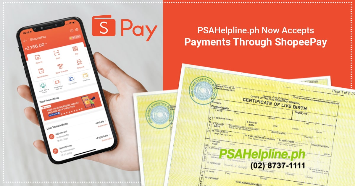 How to pay birth certificate using ShopeePay