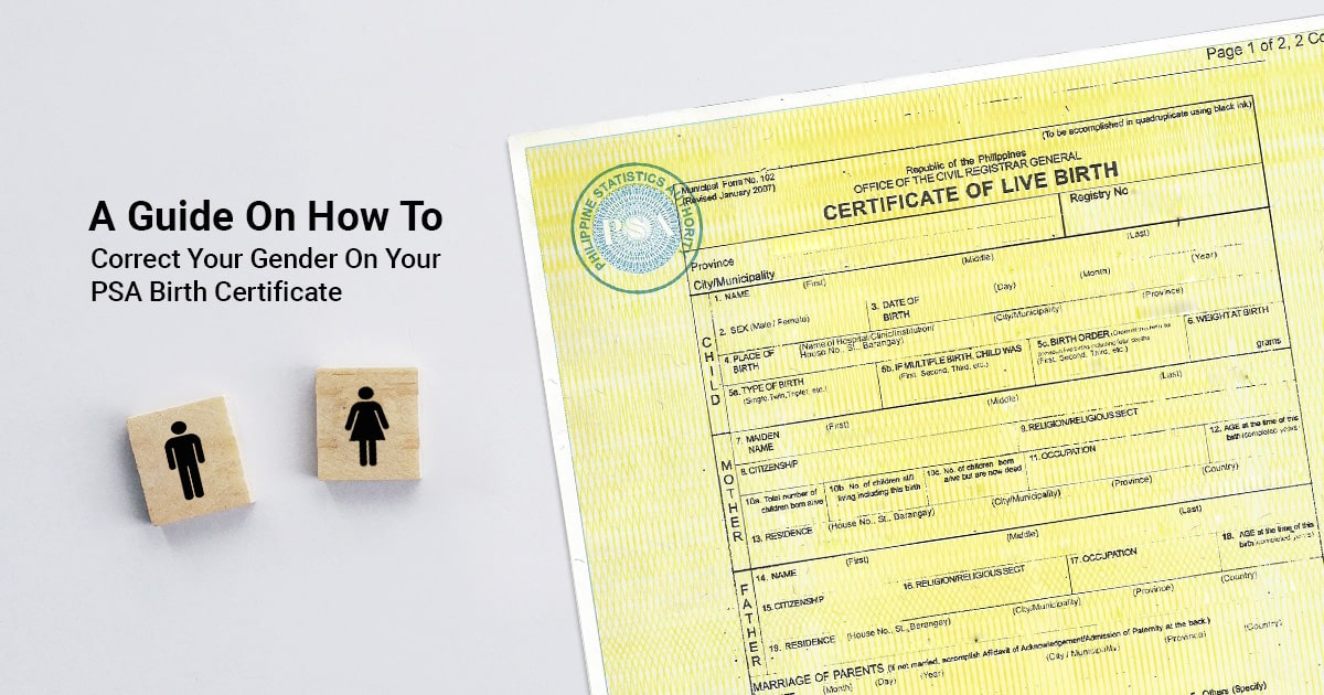 PSA Birth Certificate : Gender Correction