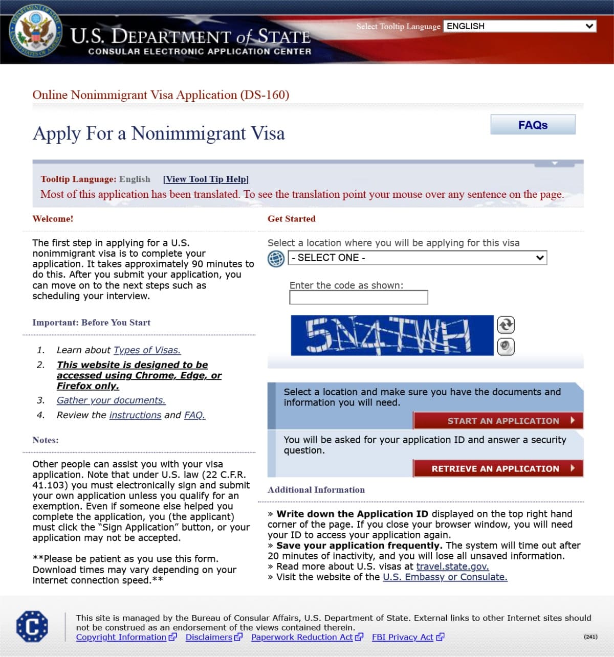 Apply for nonimmigrant USA visa online Philippines