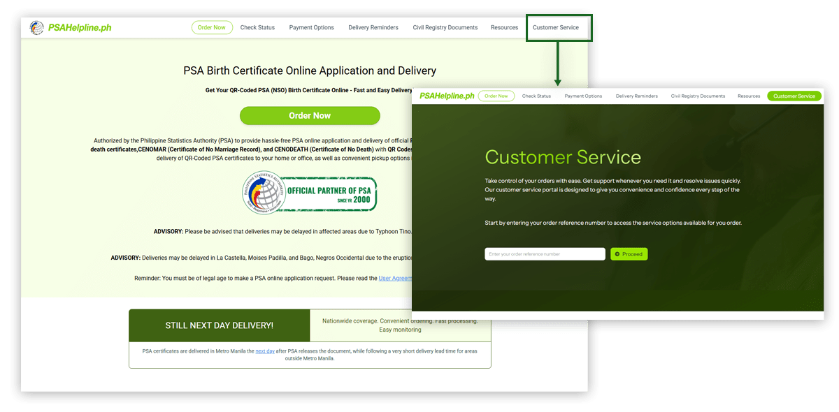 A user can assign or reassign an Authorized Person to Receive directly from the self-service portal.