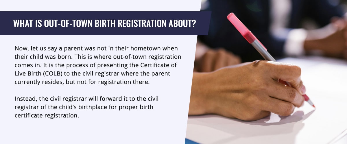Requirements for out of town late registration of birth certificate