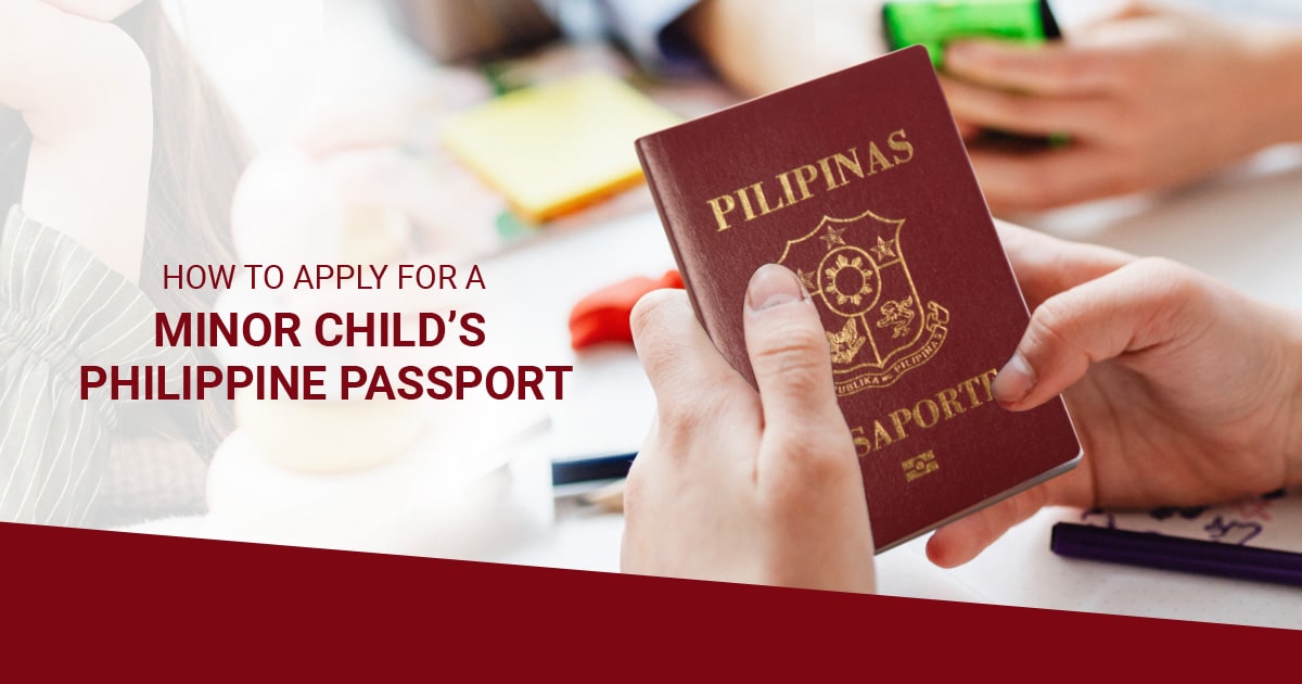 What age should a minor child apply for a passport?