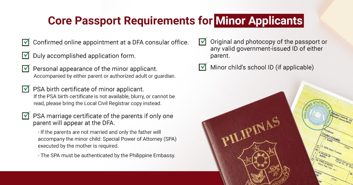 Requirements for a minor child's passport application