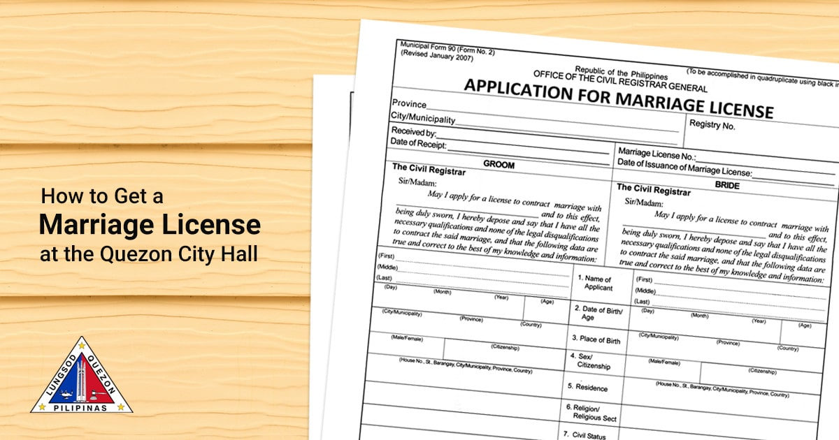 Step-by-step process of marriage license application at the Quezon City Hall.