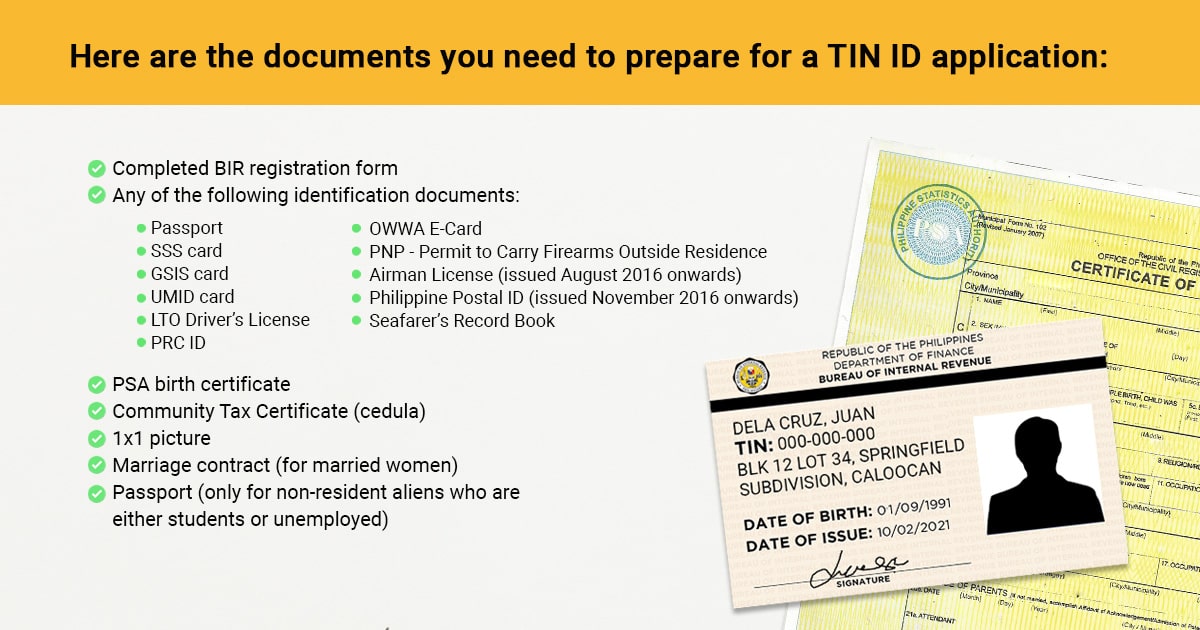 Requirements for TIN ID application