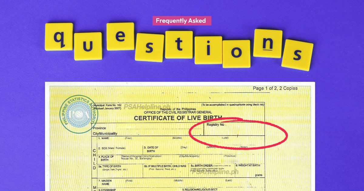 Scrabble tiles spelling questions with PSA birth certificate image below
