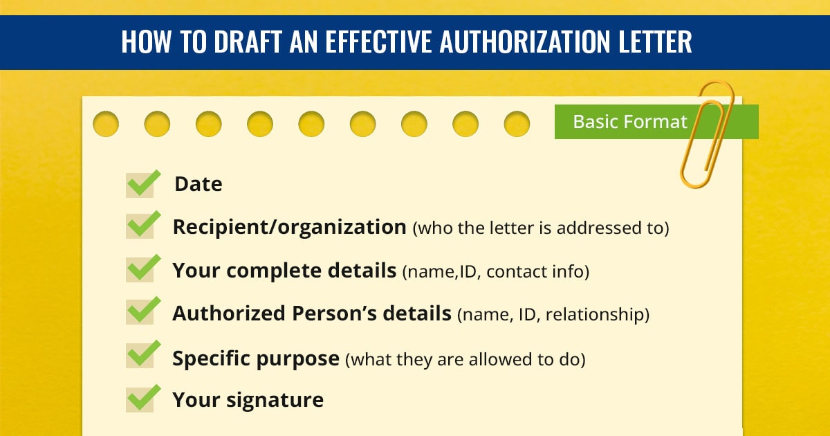 Checklist of things you need to know when drafting an authorization letter