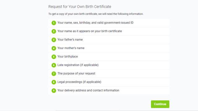 Requirements needed when requesting for PSA birth certificate online