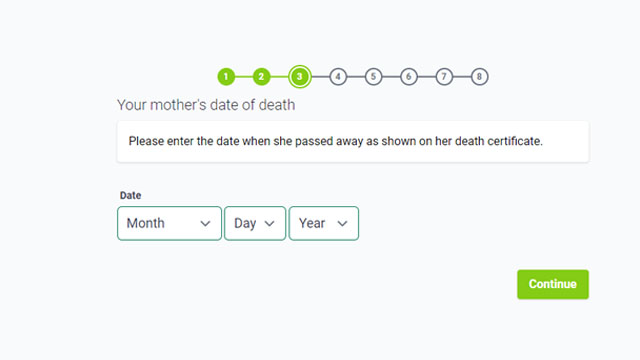 Date of death of the subject of a PSA death certificate.