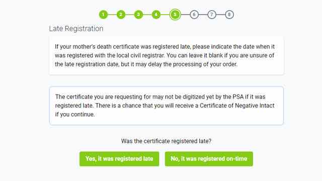 Date when the death certificate was duly registered.