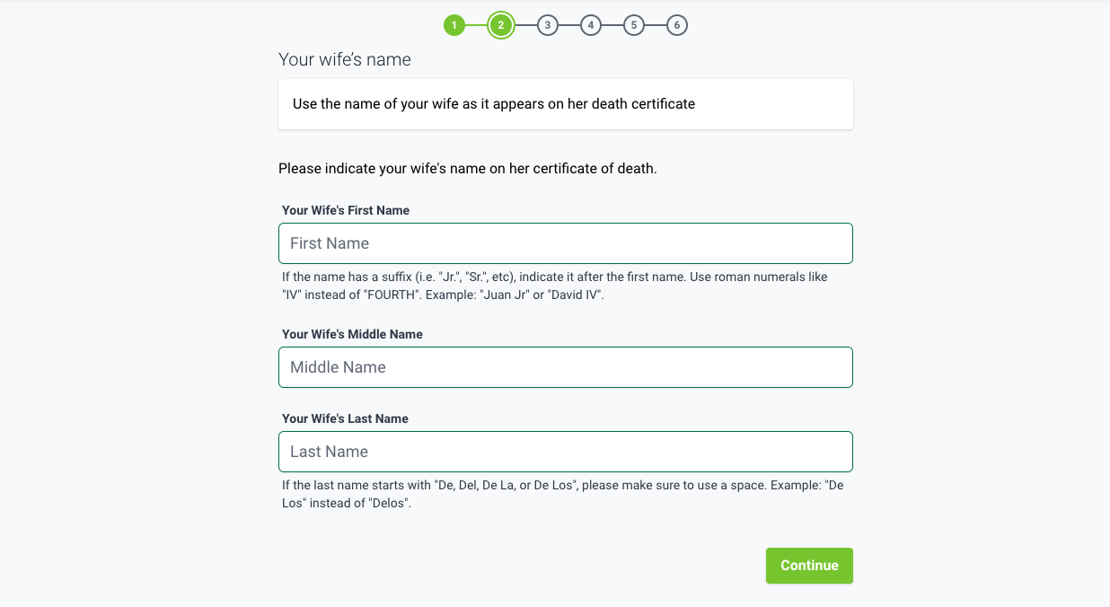 Personal information of the subject of a PSA death certificate.