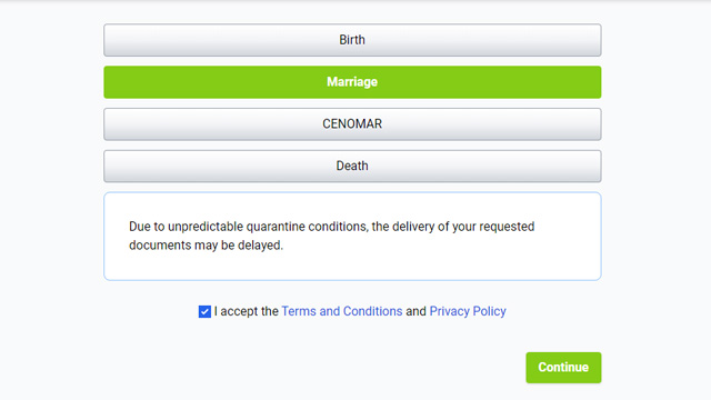Order your  PSA marriage certificate online